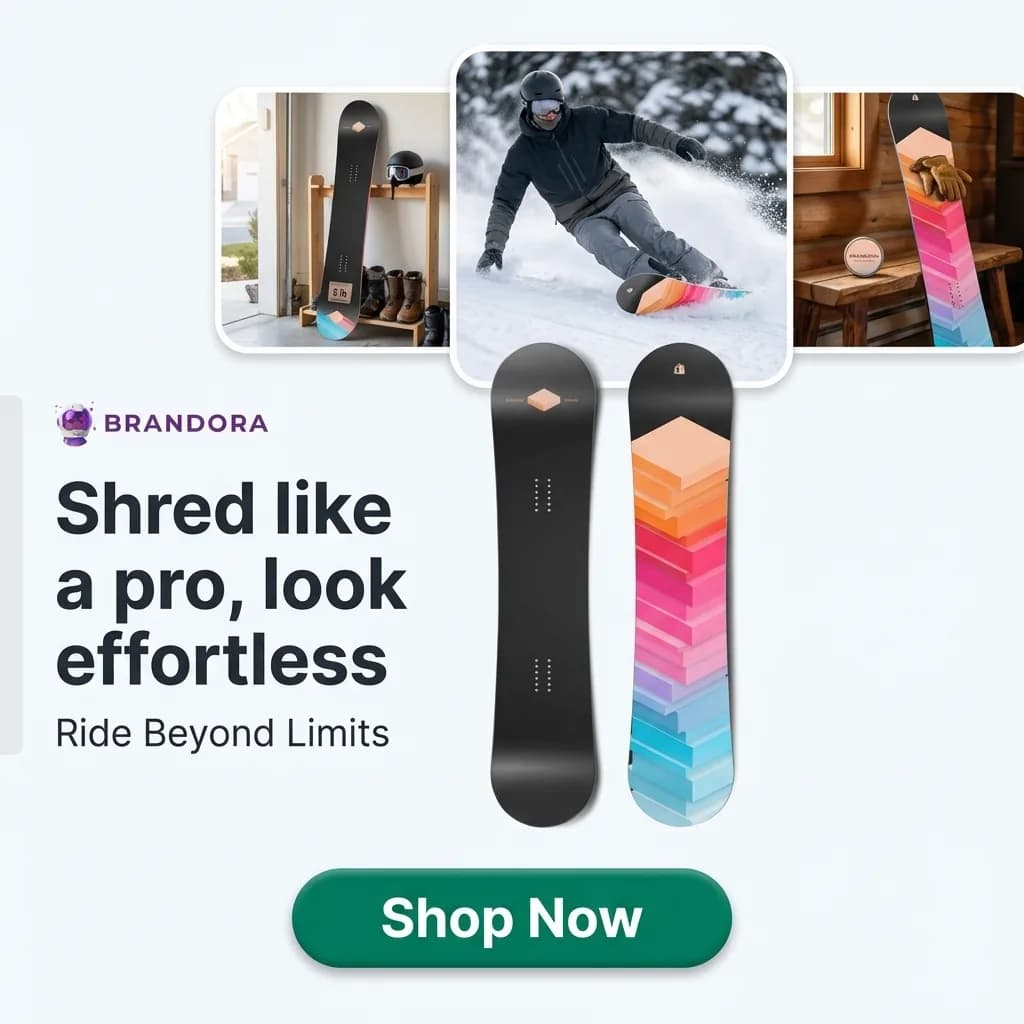 Illustrative snowboard campaign creative