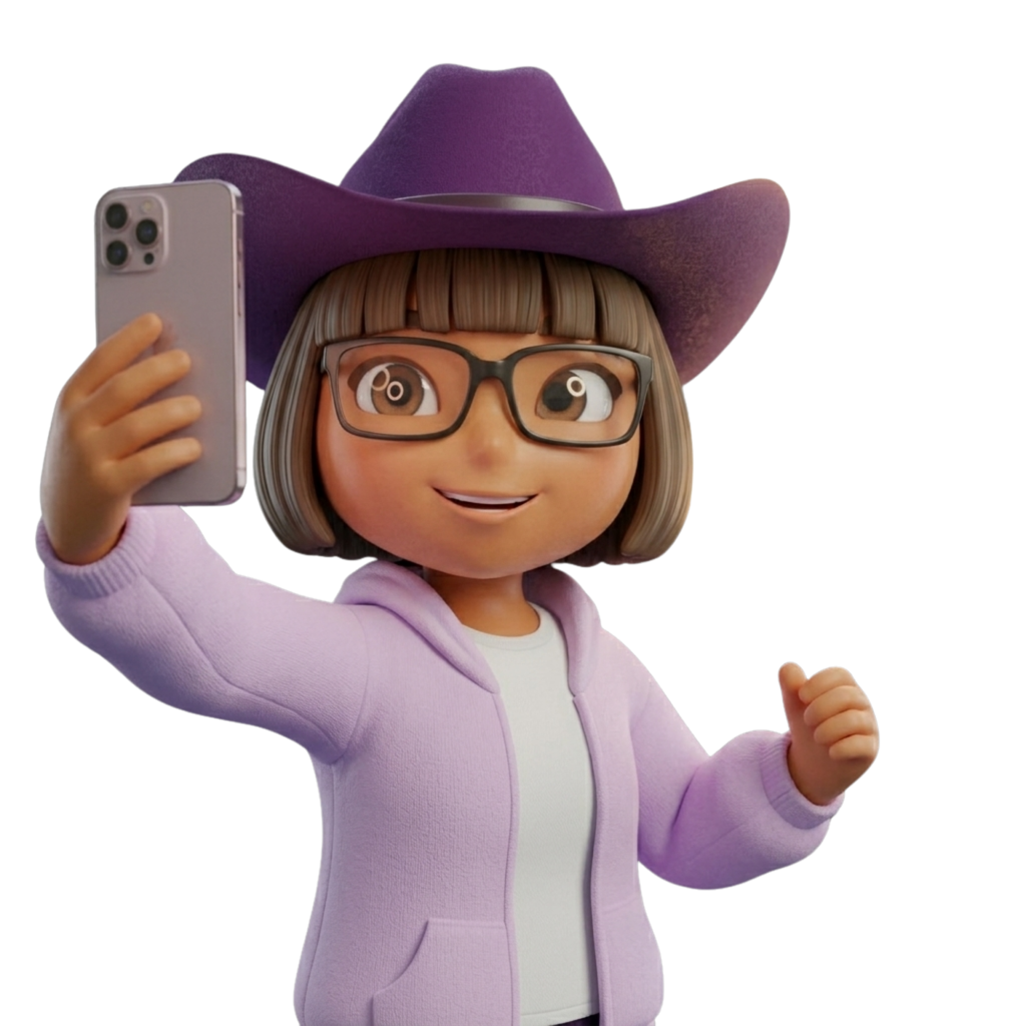 Dora taking a selfie representing UGC-style content creation for D2C brands