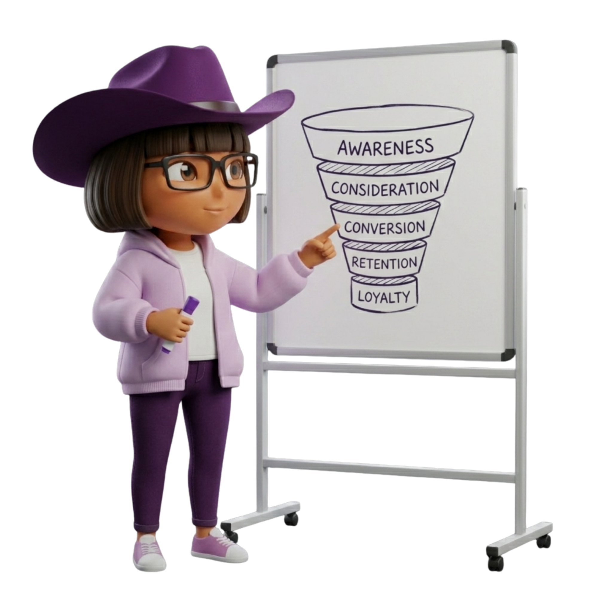 Dora presenting conversion funnel optimization for landing pages